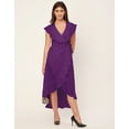 thumbnail image 2 of Moomaya Sleeveless V Neck Wrap Solid Rayon Dress - Women's Stylish Wrap Dress, 2 of 9