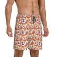 thumbnail image 2 of Wukai Corgi Head with Floal Men’s Short Pajama Pants With Pockets Soft Sleep Pj Shorts for Men-Medium, 2 of 6