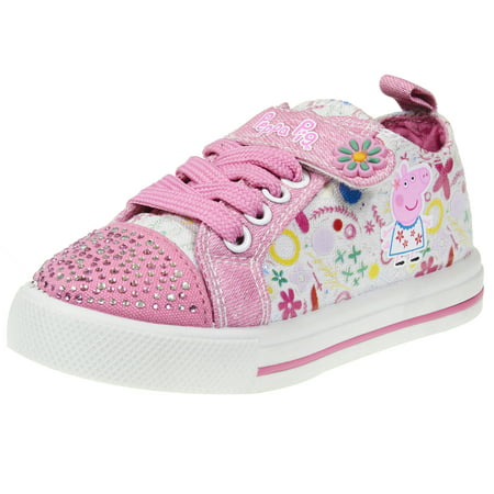 Peppa Pig Girls Toddler Kids Rhinestone Pink Sneaker