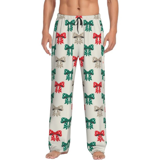 Balery Retro bows Pantalones de pijama para hombre, pijama ultraligero, pantalón de descanso-XX-Large