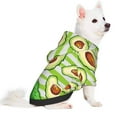 thumbnail image 2 of Goofa Avocado Green Striped Pattern Small Dog Sweater Hoodies Pet Grey Hooded Soft Fleece Sweatshirts with Pocket Fall Winter Puppy Cat Sweaters Warm Clothes-Large, 2 of 8