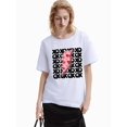 thumbnail image 1 of Valentine's Heart Lightning and monogram printed crew collar sport T-shirt, comfortable soft casual short sleeve top, women's dress Tee Tee For Adult, Men, Women, Teen, Teenager, Adolescent, Youth, 1 of 5