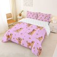 thumbnail image 3 of Manfei Golden Retriever Queen Comforter Set, Dog Paw Print Comforter Sets Queen, Light Pink Gold, Reversible, 3pcs, 1 Comforter and 2 Pillowcases, 3 of 7