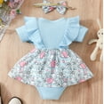 thumbnail image 5 of Edvintorg 0-18Months My 1St Easter 2025 Toddler Girl Outfits Set Kawaii Rabbit Printed Ruffled Short Sleeve Bodysuit Rompers and Headwear Cotton Girl Set Clothes, 5 of 5