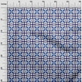 thumbnail image 2 of oneOone Cotton Jersey Blue2 Fabric Floral & Tiles Moroccan Sewing Fabric By The Yard Printed Diy Clothing Sewing Supplies 58 Inch Wide, 2 of 4