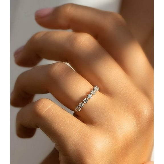 vylahjewellery 1.30 CT Round Cut Engagement Diamond Rings 14K Yellow Gold Plated Unique Stacking or Wedding Band Rings for Women Promise Ring