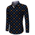 thumbnail image 1 of Camisas Hombre Primavera y otoño, nueva camisa de manga larga con estampado de solapa para hombre, camisa informal con estampado de personalidad para hombre (Black, XXL), 1 of 2