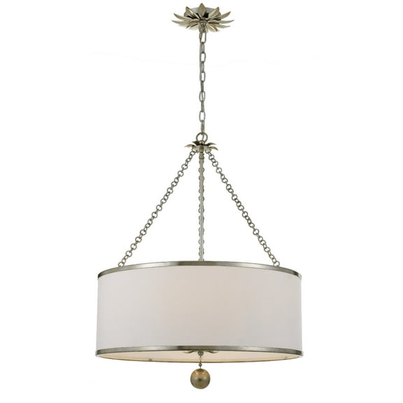 518-SA Crystorama Lighting Broche - Six Light Chandelier-Antique Silver Finish    -Traditional Installation