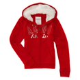 thumbnail image 2 of Aeropostale - Sudadera con capucha y cremallera completa Sherpa para mujer, rojo, XXL Aeropostale Sudadera, 2 of 2