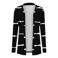 thumbnail image 3 of Fanxing Plus Size Striped Cardigan for Women Casual Open Front Long Shrug 2025 Fall Lightweight Jackets Black 5XL, 3 of 6