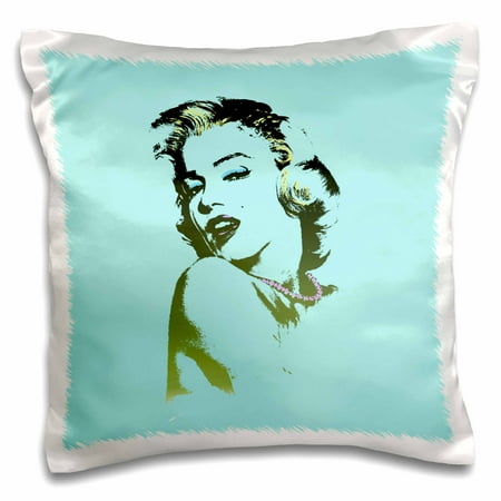 3dRose Sexy image of Marilyn Monroe. Turquoise. Popular print. Best seller. - Pillow Case, 16 by