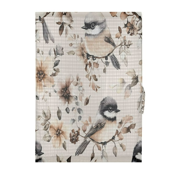 Birds and Flowers Door Curtain 25x40in Privacy Mesh with UV Protection Tie Back Rod Pockets