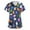 Navy, variant on WTOBBY Women's V-Neck Printed Short Sleeve Nursing Scrub Top with Side Slit Pockets, Professional Work Uniform Apparel for Healthcare, Comfortable and Functional for Long Shifts ,Black L