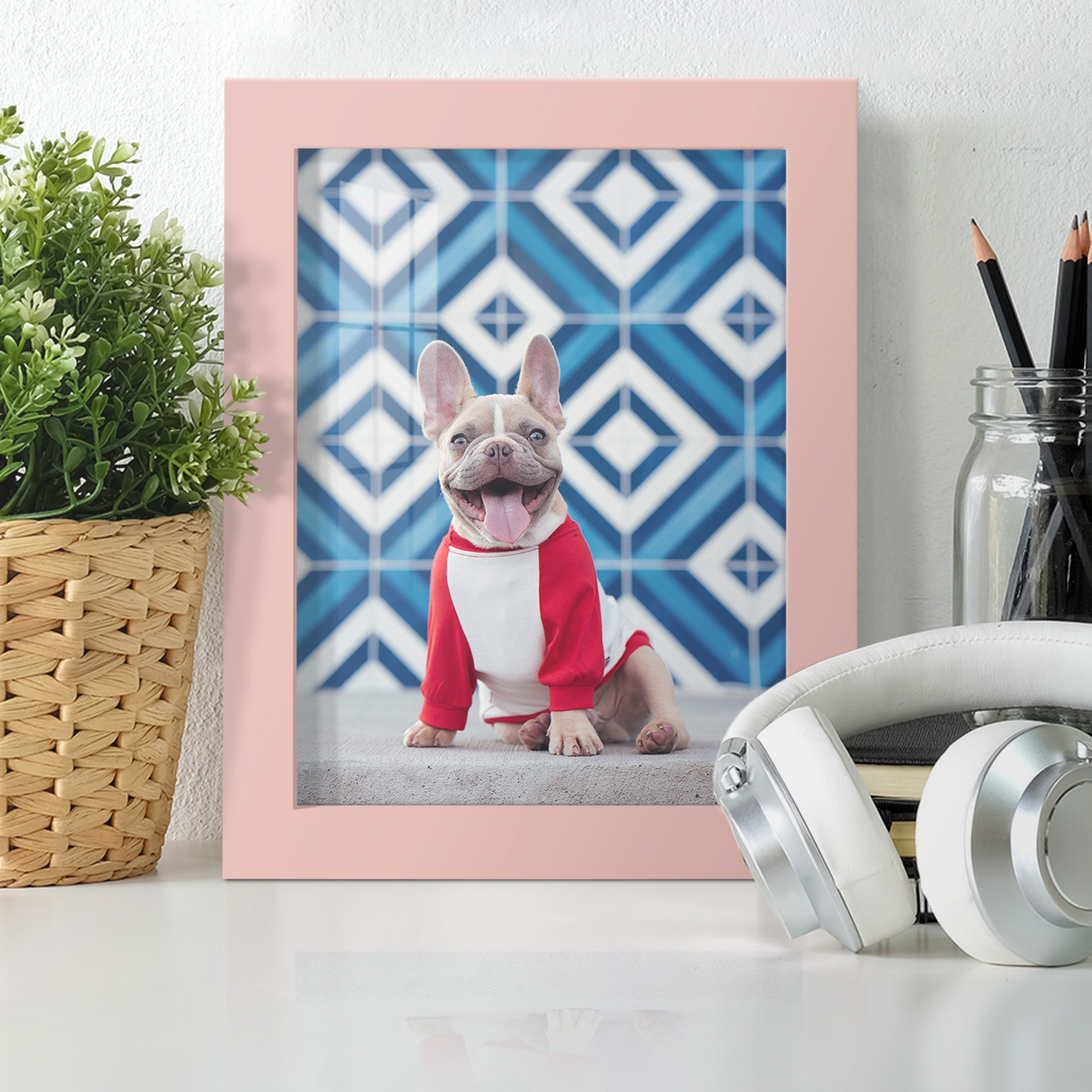 Modern 6 in. x 8 in. Pink Picture Frame (Set of 4)