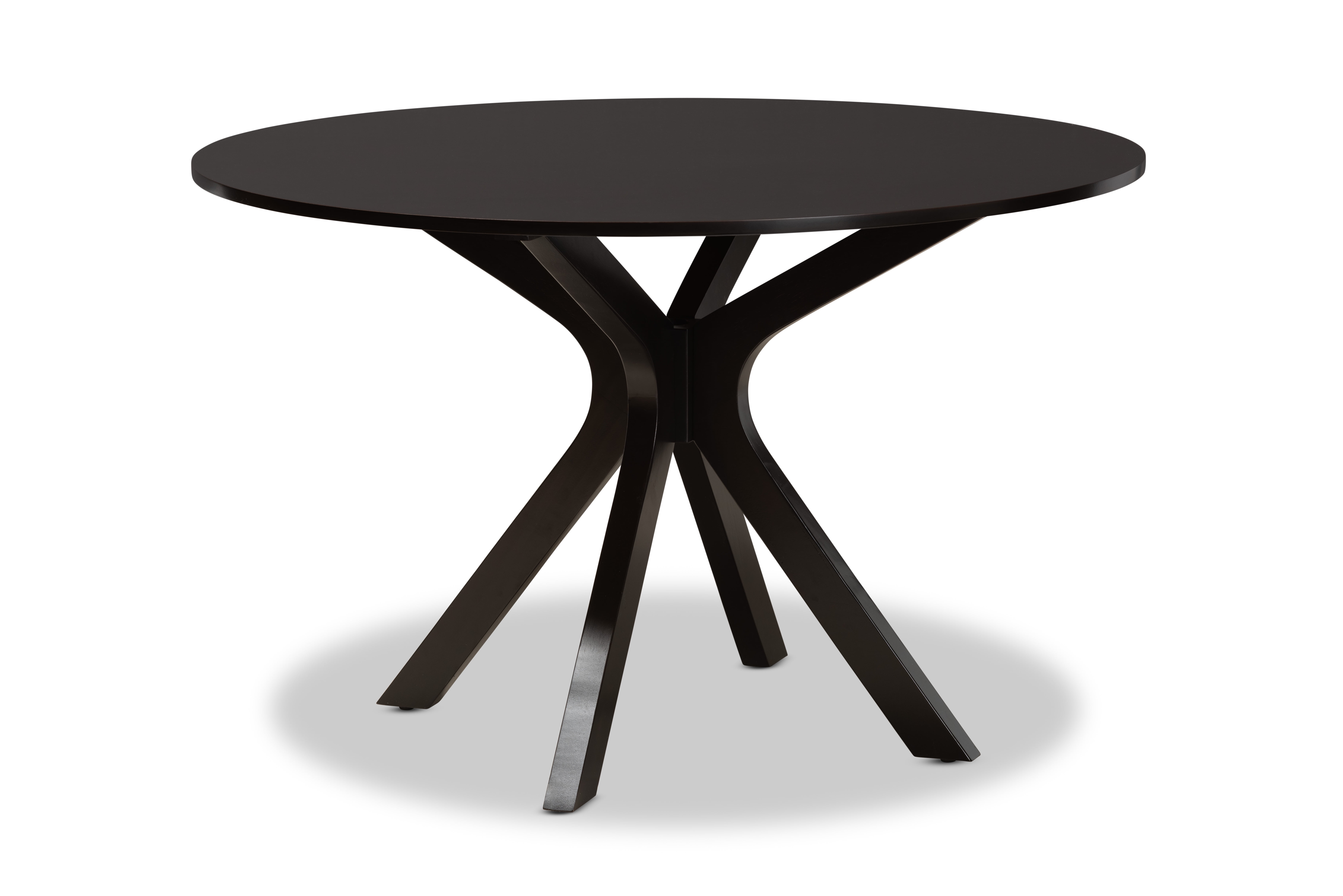Baxton Studio Miela Modern and Contemporary Dark Brown Finished Wood 7-Piece Dining Set