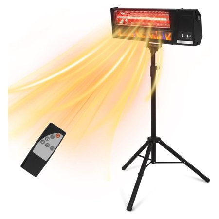 YUSING Outdoor Heaters for Patio, 2-in-1 Wall Mounted & Standing Infrared Heater with Control, 1500W Electric Patio Heater, Waterproof & Overheat Protection(With Tripod)