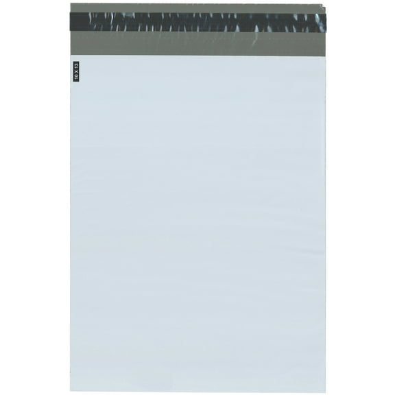 Plymor Poly Mailer 2.25 Mil White / Gray Bag with Permanent Adhesive Closure and Perforated Tear Strip, 10" x 13" (Case of 1000)