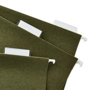 Pen+Gear Hanging File Folders, Letter Size, 1/5 Cut Tabs and Inserts, Green, Box of 25