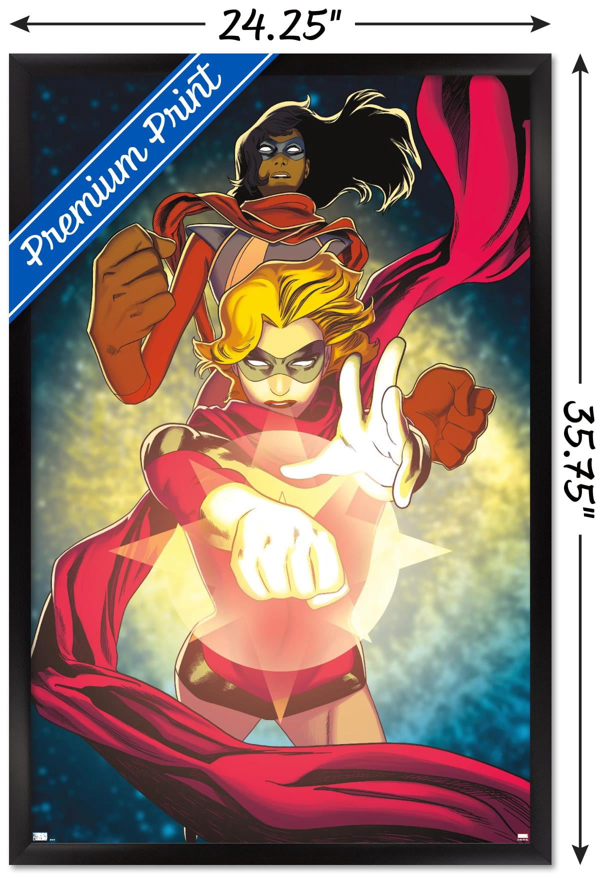 Marvel Comics - Ms. Marvel - Ms. Marvel & Ms. Marvel #1 Variant Wall Poster, 22.375" x 34", Framed