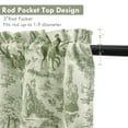 thumbnail image 4 of DriftAway Toile Linen Lined Valance Double Layer Thermal Room Darkening Blackout Window Valance Curtain Pattern Single 14 Inch Loden Green, 4 of 8