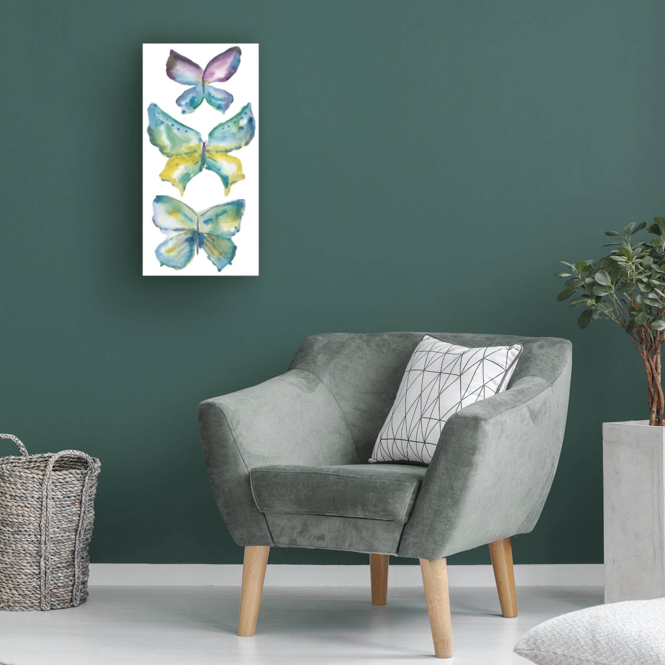 Canvas Wall Art - Chariklia Zarris 'Jeweled Butterflies III' Wall Art for Living Room, Bedroom, or Office Décor by Trademark Fine Art - 16 x 32 Inches
