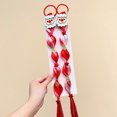 thumbnail image 6 of Christmas Braided Wig with Bow-Ties and High Ponytail Hair Ties - Polyester, Elastic, Reusable, Easy Wear, Non-Slip Hair Accessory for Holiday Parties & Photo Props, 6 of 6