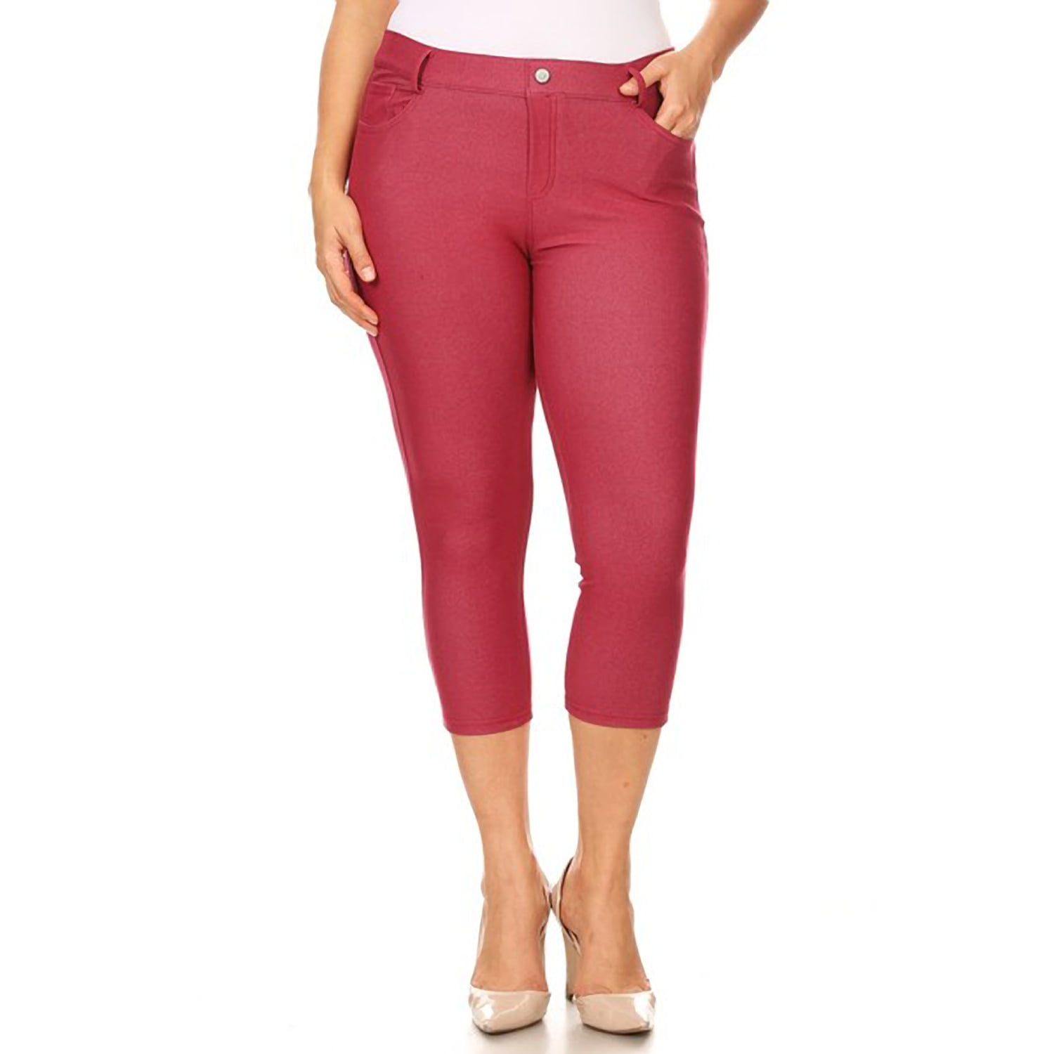 Women's Classic Solid Capri Jeggings (Plus Size)