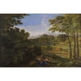thumbnail image 2 of Nicolas Poussin 18x13 Black Ornate Wood Framed Double Matted Museum Art Print Titled - Landscape with Two Nymphs and a Snake, 2 of 5