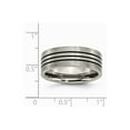 thumbnail image 6 of Grey Titanium Ring Band Wedding Black Enameled Flat 8mm Satin & Polished, 6 of 6
