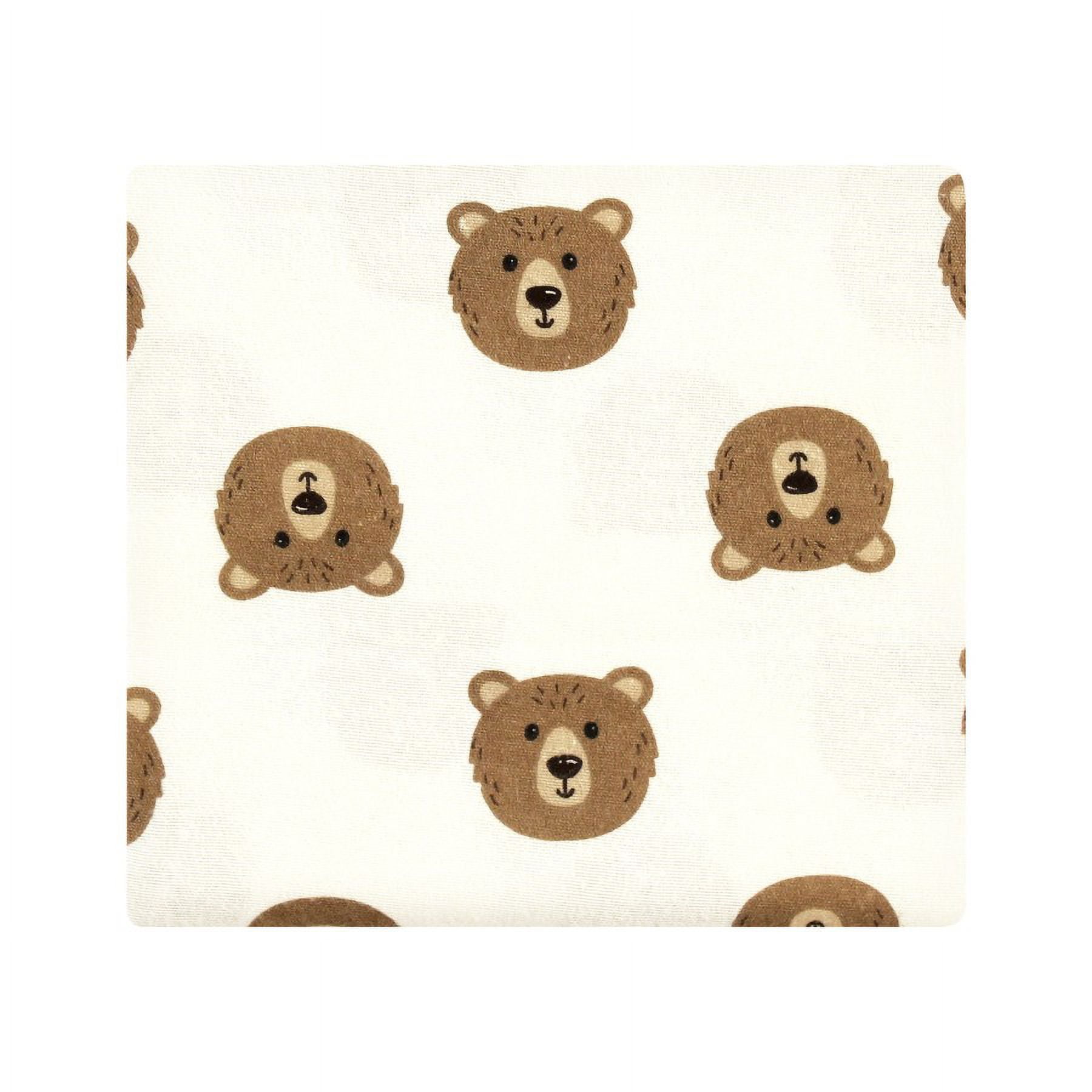 Hudson Baby Cotton Flannel Receiving Blankets Bundle, Brown Bear, One Size