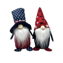 Patriotic 4th of July Gnomes Decoration Set of 2, Weighted Beanbag 14" Plush