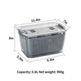 thumbnail image 4 of Bewildely Contenedor escurridor de alimentos frescos, cesta de almacenamiento de frutas y verduras, contenedor organizador para refrigerador Organizadores de utensilios de cocina 5.8L Bewildely HA026893-02, 4 of 6