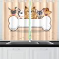 thumbnail image 2 of Mkhert Dogs Bone Blackout Window Curtain Kitchen Curtain 26X39 Inch, 2 Panels, 2 of 3
