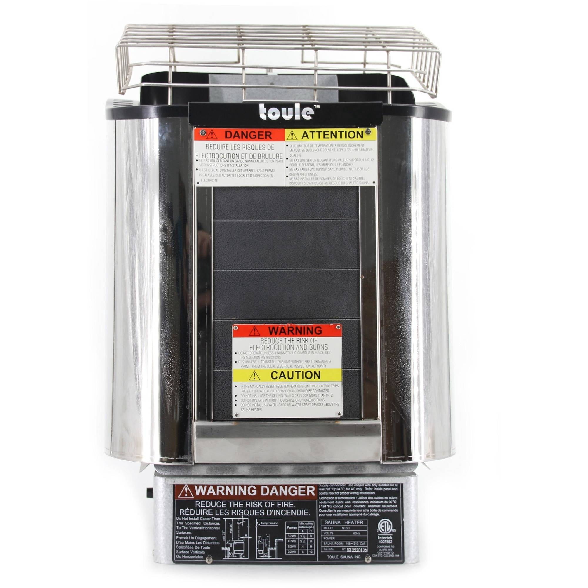 TOULE NTSC30 3 KW ETL Wet And Dry Sauna Heater Stove for Spa Sauna Room w/ Wall Digital Controller