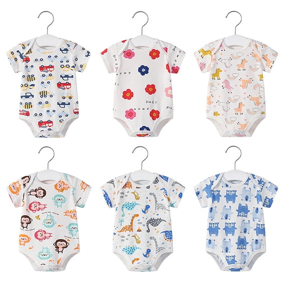 Emy Dola 2-Pack 100% Cotton Baby Girl Boy Onesies,0-24 Months Short Sleeve Toddler Bodysuit Rompers Infant Spring Summer Clothes