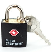 Miami CarryOn TSA Approved Padlock - TSA Keyed Luggage Lock - Black