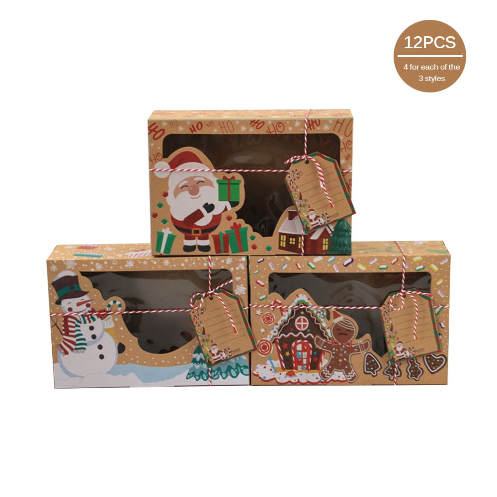 Powstro 12pcs Christmas Cookie Boxes Bakery Gift Boxes ...