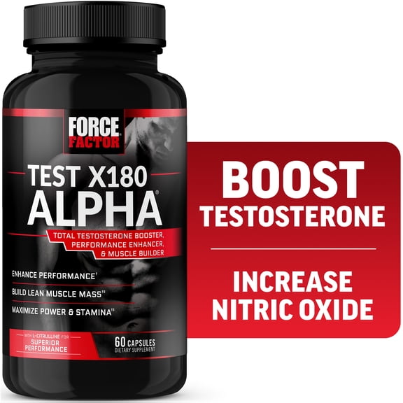 Force Factor Test X180 Alpha Testosterone Booster and Sexual Enhancement Supplement, 60 Count