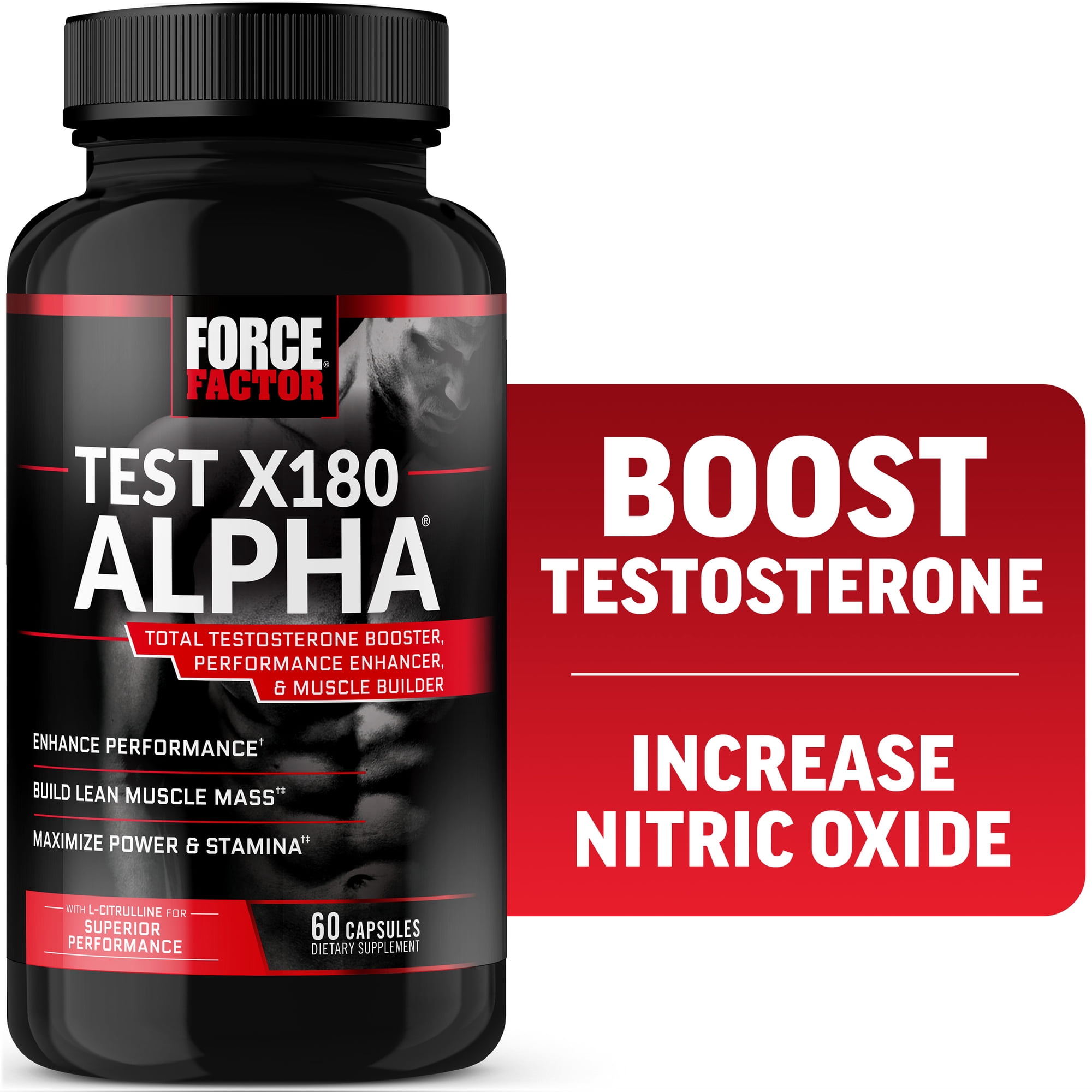 Force Factor Test X180 Alpha Testosterone Booster and Sexual Enhancement Supplement, 60 Count