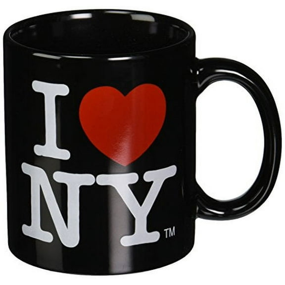 Black I Love Ny Ceramic Mug With I Heart Ny Logo, Nyc Souvenir Mugs Official