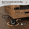 thumbnail image 6 of Aukfa 46-Inch Large Dog Crate Furniture, Indoor Dog Kennel Decorative Pet Cage End Table, Lift-Up Door, Curtain & Wheels,Rustic Brown, 6 of 9