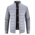thumbnail image 5 of Suéter de cuello alto con forro polar y costuras gruesas para hombre, cárdigan informal de talla grande para hombre, 5 of 5