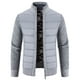 thumbnail image 3 of Suéter de cuello alto con forro polar y costuras gruesas para hombre, cárdigan informal de talla grande para hombre, 3 of 5