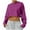 Purple, variant on fatyb Women Long Sleeve Crop Tops Casual Loose Crewneck T Shirts Solid Color Pullover Workout Shirts