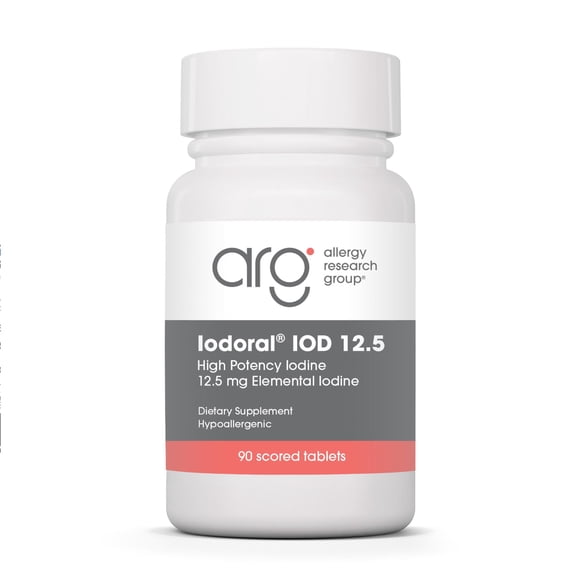 ARG Optimox Iodoral 12.5 mg - Iodine & Potassium Iodide Supplement for Thyroid & Metabolic Balance Support - Free of Soy & Gluten - 90 Servings - 90 Tablets