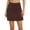 Brown, variant on Women's Casual Fitness Elastic Double Layer Culottes Printed Sports Pocket Pants Skirt