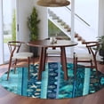 thumbnail image 3 of Teal Blue Starfish Coastal Round Area Rug 8Ft Washable Large Circle Rugs for Living Room Dorm, Nautical Coral Shell Ocean Summer Non-Slip Carpet Floor Mats Indoor Outdoor Carpet Runner Home Decor, 3 of 8