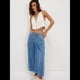 thumbnail image 4 of Pantalones Vaqueros Anchos para Mujer, Holgados, con Cintura Elástica, Botones, Estilo Boyfriend, Informales, Sueltos, con Bolsillos. Azul Profundo M, 4 of 8