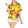 thumbnail image 6 of HAPPY BAY Women's Button Down Blouses Casual Summer Beach Party Blouses Shirt Tropical Blouse Short Sleeve Button up Hawaiian Dresses for Women S Holiday Tribal, Yellow, 6 of 6