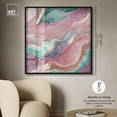 thumbnail image 5 of Pink and Mint Crystal III Shadowbox Print Colorful Abstracts by Art Remedy, Black Frame, 40 x 40, 5 of 7